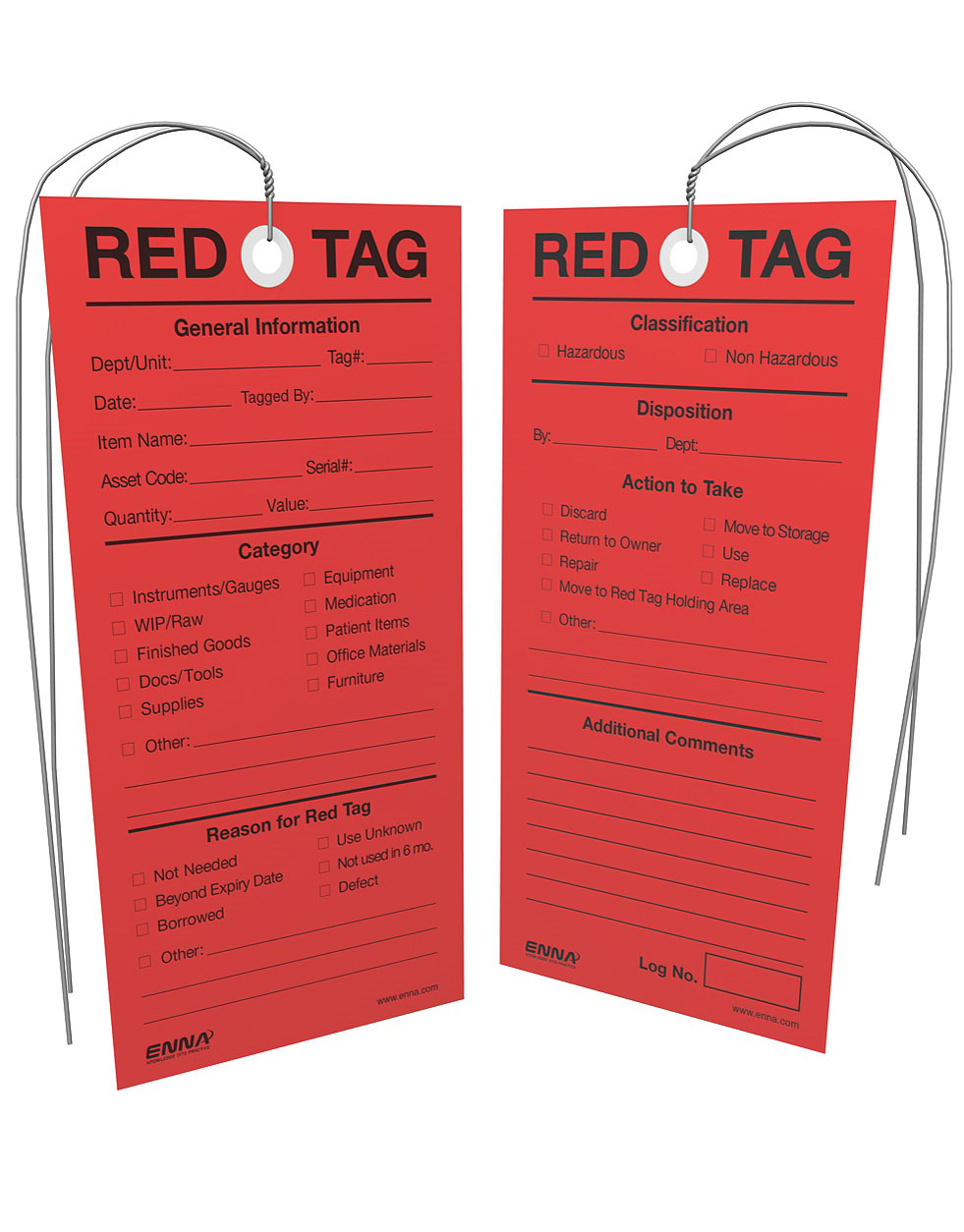 5S Red Tag Center Sign with Tags Holder